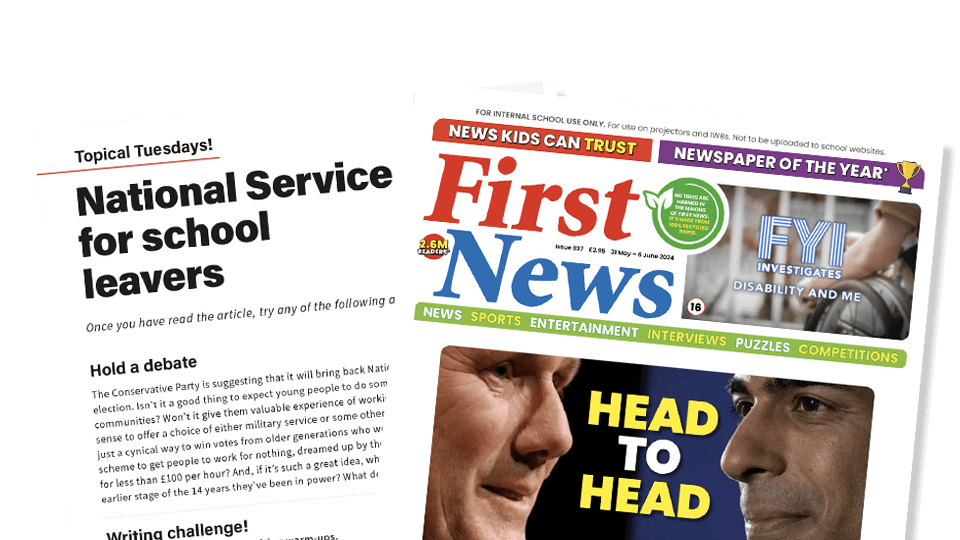 image of National Service for School Leavers – Topical Tuesdays Activities from First News