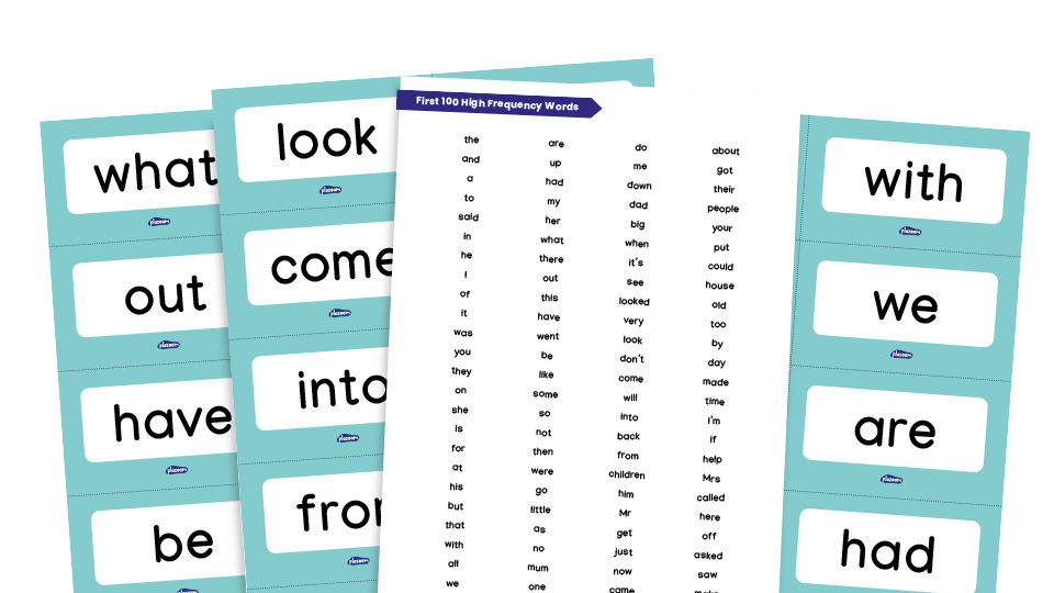High Frequency Words: 1-100, Flashcards and Word List