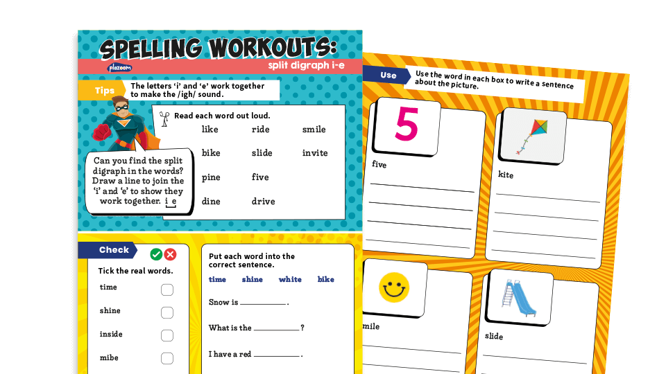 Year 1 I e Split Digraph KS1 Spelling Worksheets Plazoom