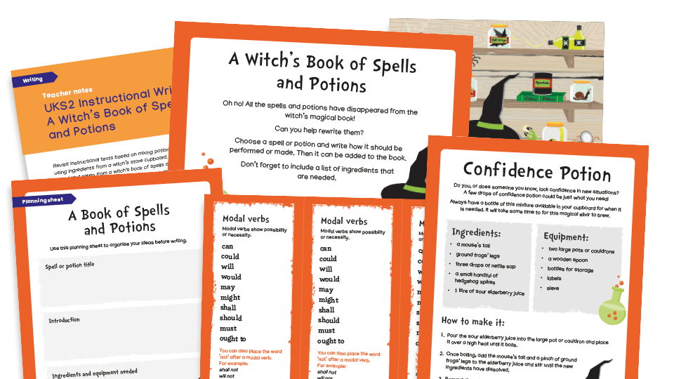 image of UKS2 Halloween Instructions Writing Resource Pack - A Witch’s Book of Spells and Potions