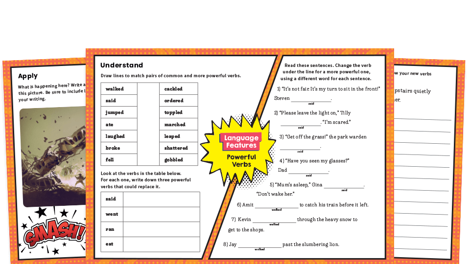 Powerful Verbs KS2 Features Of Writing Worksheets KS2 Plazoom