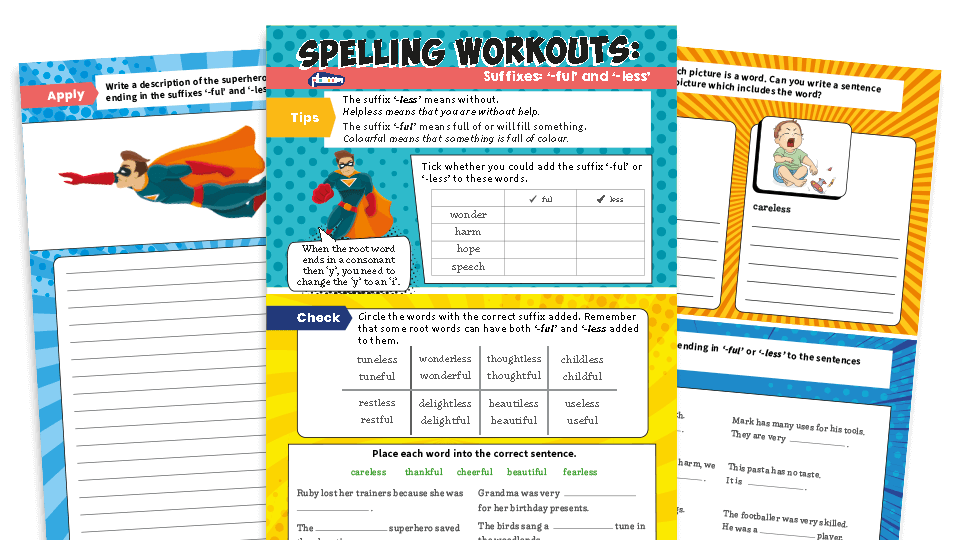  ful And less Suffix Year 2 Spelling Worksheets Plazoom