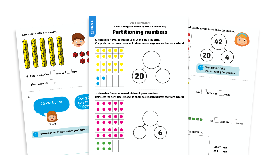 White Rose Maths Y1 Summer Term Block 4 Partitioning Numbers Maths 