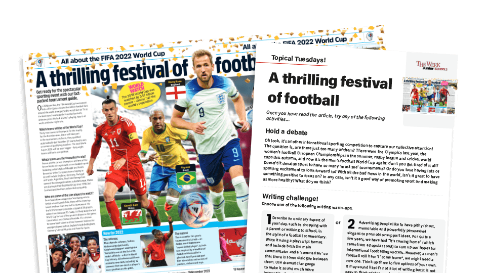 Topical Tuesdays: World Cup Fever - Key Stage 2 News Story and Reading and  Writing Activity Sheet from The Week Junior
