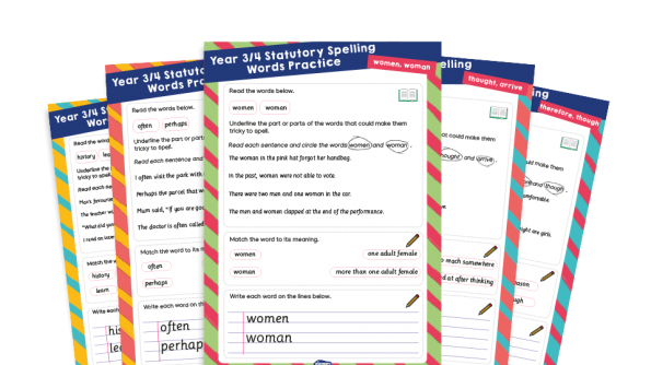 Year 3 And 4 Statutory Spelling Words Ssw Worksheets Practice Pack 11 Plazoom