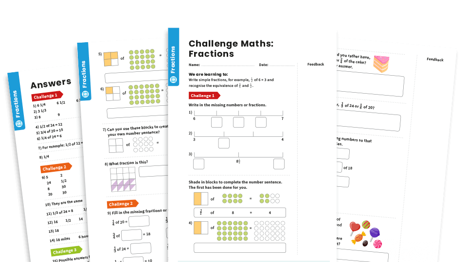 Fractions of Numbers: Y2 – Fractions – Maths Challenge | Plazoom