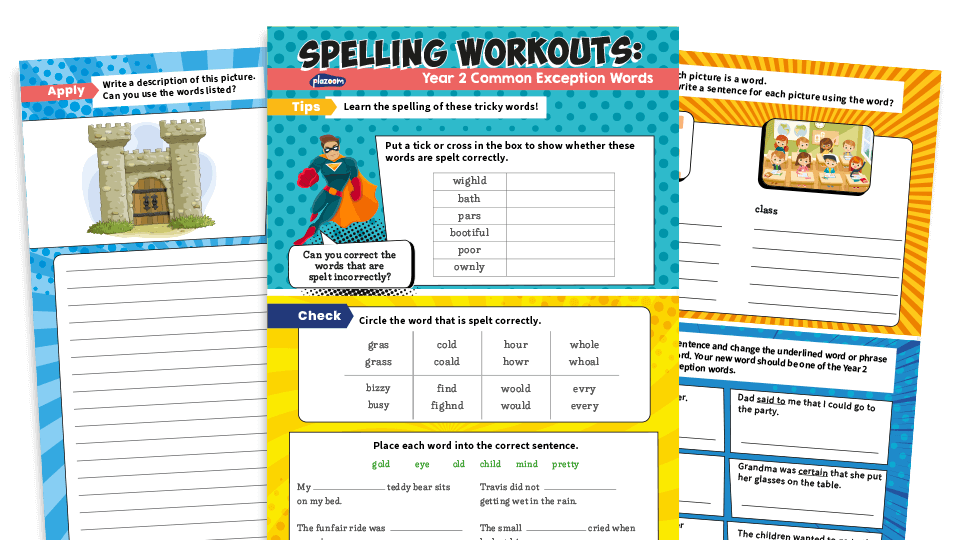 year 2 common exception words ks1 spelling worksheets pack 7 plazoom