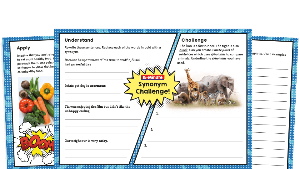 Year 4 Synonyms Spag Worksheets Plazoom