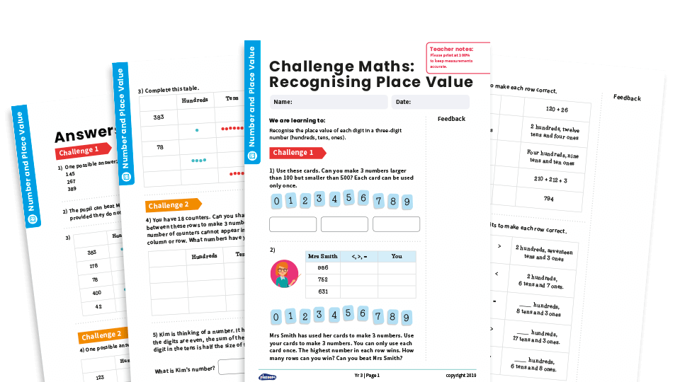 place value problem solving y3