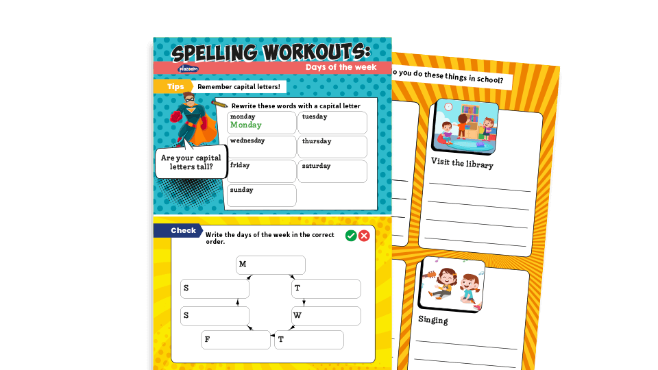 year 1 days of the week ks1 spelling worksheets plazoom