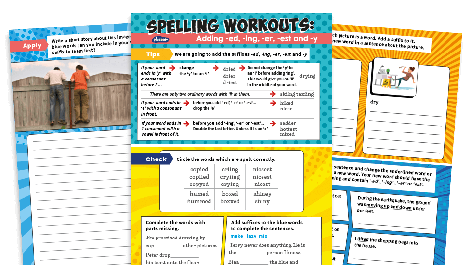 Ed Ing Er And Est Year 2 Suffix Worksheets Pack Plazoom