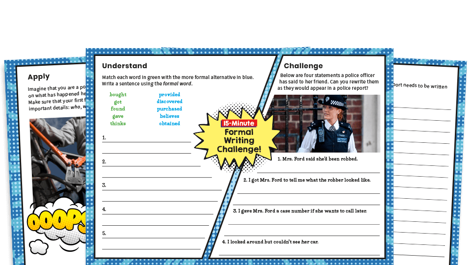 formal and informal writing year 6 spag worksheets plazoom