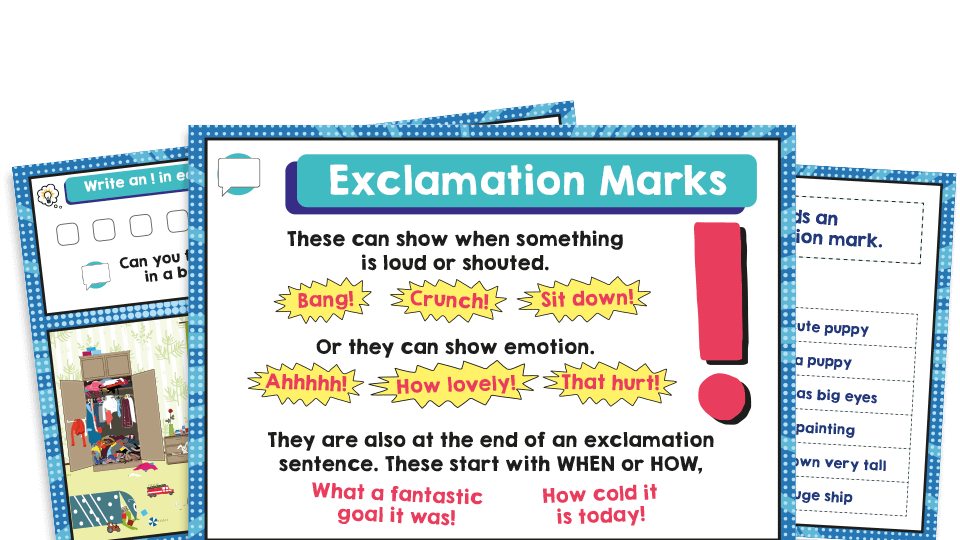 Year 1 Grammar: Activities Pack - Exclamation Marks | Plazoom