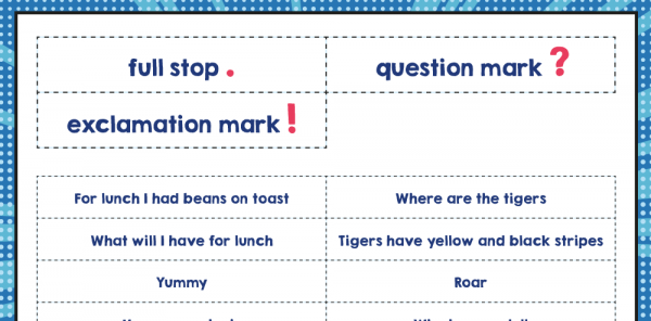 Year 1 Punctuation Revision – KS1 SPaG Activities Worksheets | Plazoom