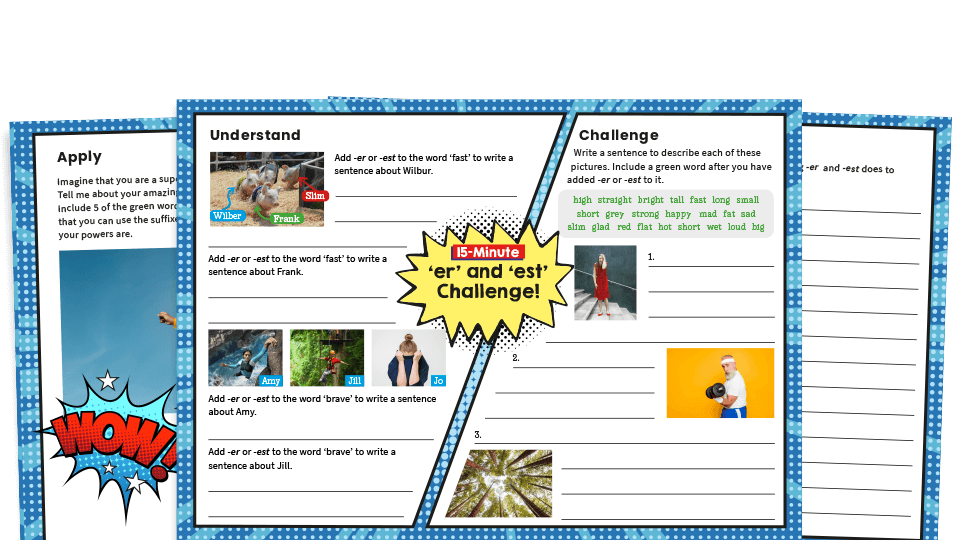 Er And Est Year 2 Suffix Worksheets Plazoom