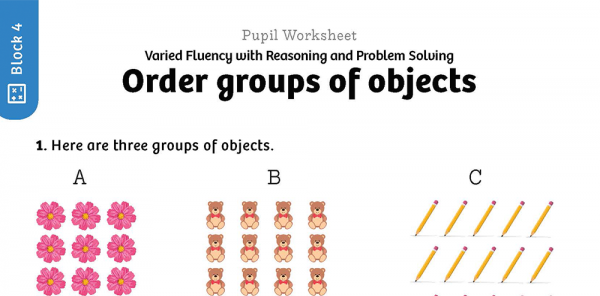 White Rose Maths: Y1 Autumn Term – Block 4: Order groups of objects