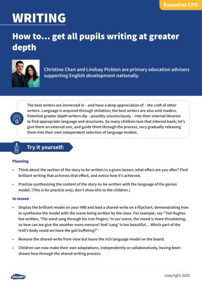 Image for cpd guide - How to... get all pupils writing at greater depth
