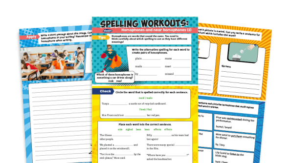 Image of Year 3 and 4 Homophones: KS2 Spelling Worksheets