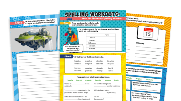 Image of Years 3 and 4 Statutory Spelling Words (6): KS2 Spelling Worksheets