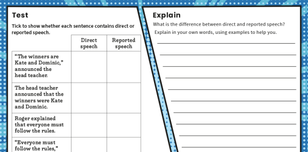 direct and reported speech ks2 worksheet