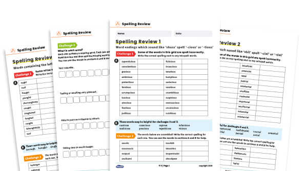 Image of Spelling Revision Year 5 – Seven Activity Worksheets