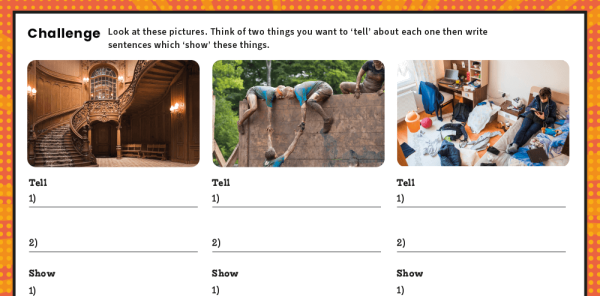 Show not Tell – KS2 Creative Writing Features Challenge Mat Worksheets ...