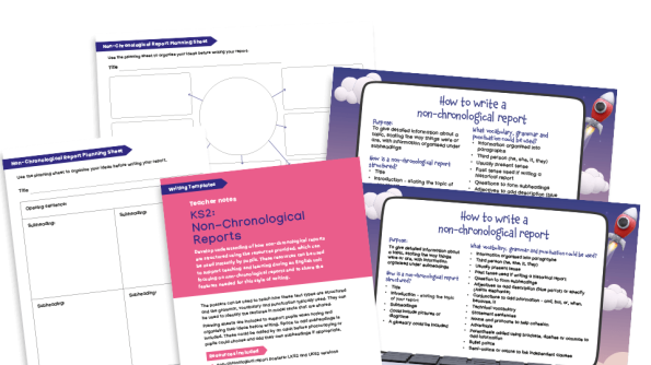 Image of KS2 Writing Templates - Non-chronological reports