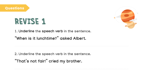 what is a speech verb ks2