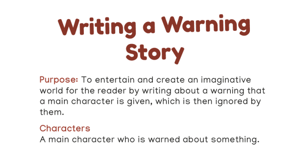 KS1 and KS2 Writing Templates - Warning Tales | Plazoom